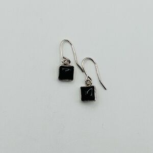 Onyx and Sterling Silver Handmade Earrings